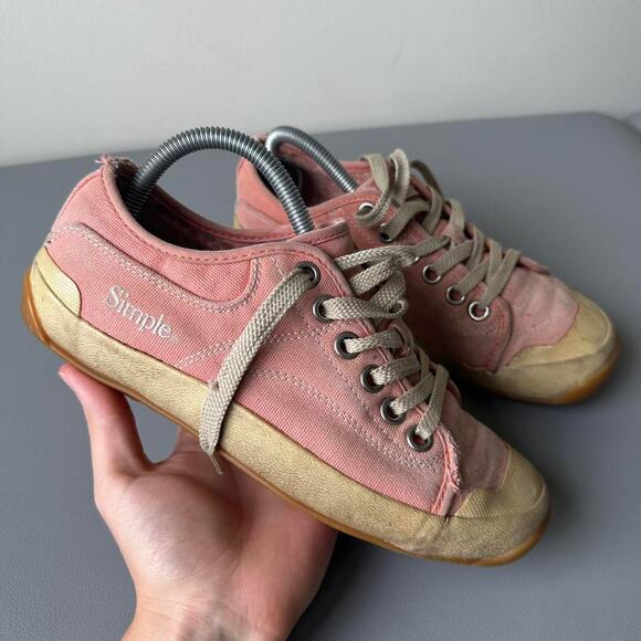 Vintage thrashed faded pink simple shoes - Picture 1 of 8